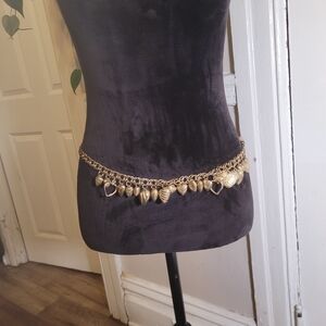 Gold Heart Charm Belt